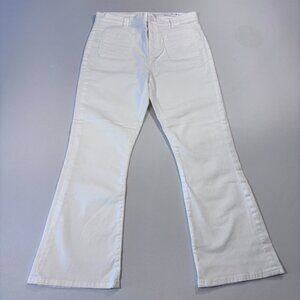NWT LOFT White High Rise Flare Crop Denim Jeans Size 29